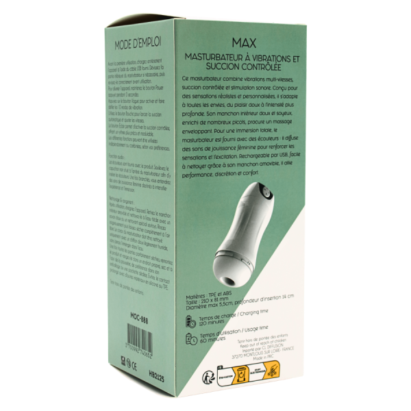 MAX – Masturbateur à Vibrations & Succion Contrôlée USB
